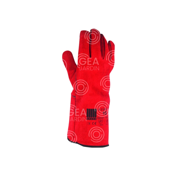 GUANTES SOLDAR 34cm-T10 (14cm), ROJO