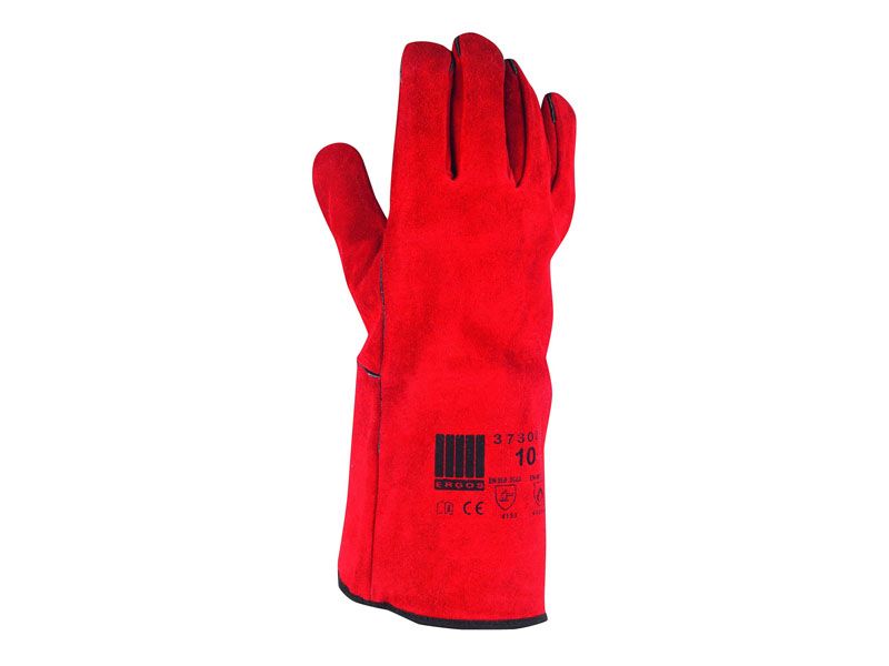 GUANTES SOLDAR 34cm-T10 (14cm), ROJO